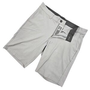 TravisMathew Men's 33 Grey Golf Shorts Performance Stretch Proceed With Caution